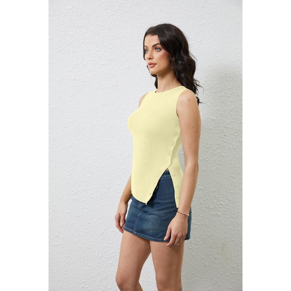 Women Asymmetrical Button Down Side Split Sleevel… - image 2